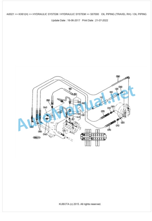 Kubota KX61(H) Parts Manual PDF BKIDA0021-4