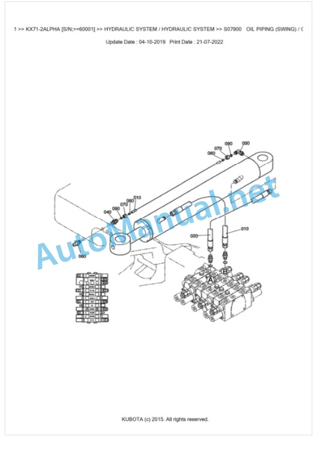 Kubota KX71-2ALPHA Parts Manual PDF BKIDK0461-4