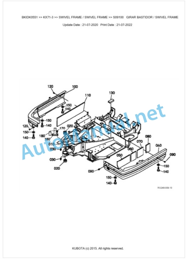 Kubota KX71-3 Parts Manual PDF BKIDK0551-4