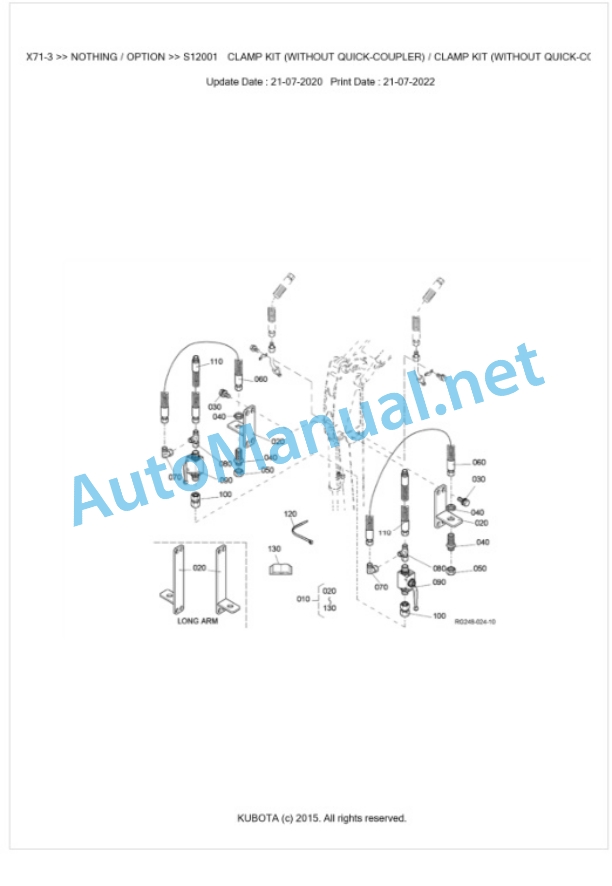 Kubota KX71-3 Parts Manual PDF BKIDK0551-5