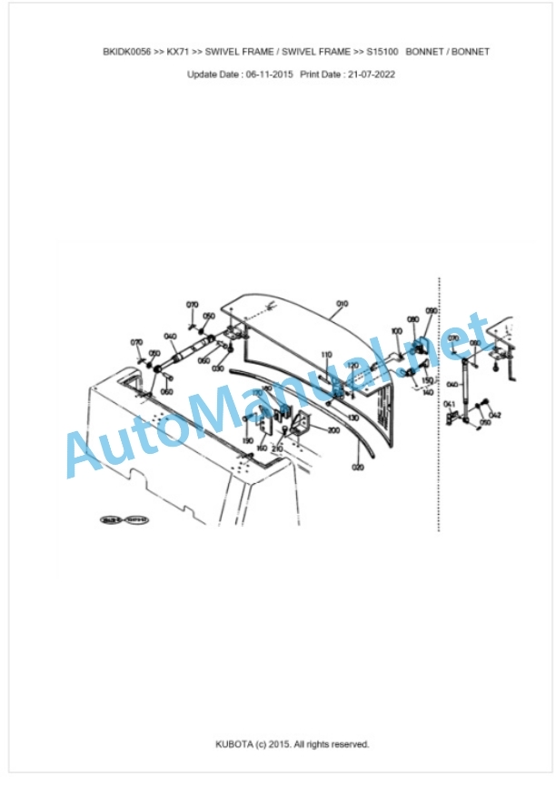 Kubota KX71 Parts Manual PDF BKIDK0056-5