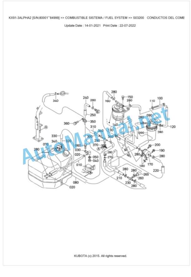 Kubota KX91-3ALPHA2 Parts Manual PDF BKIDA0406-2