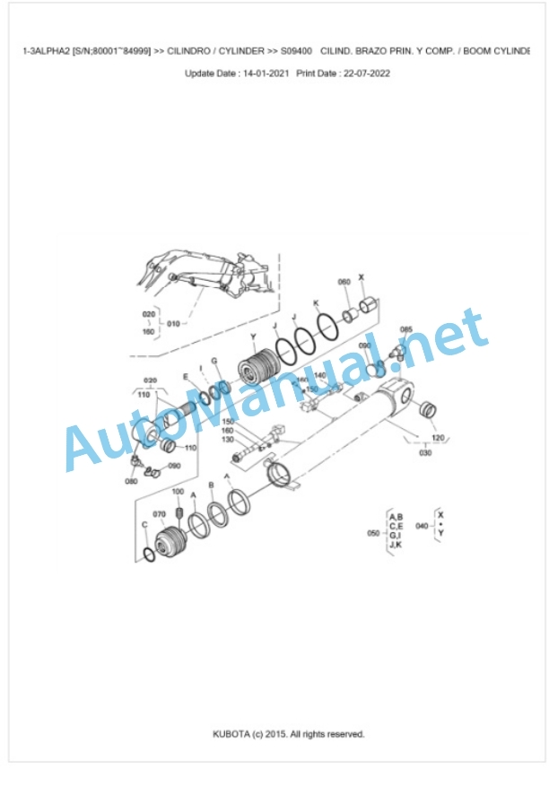 Kubota KX91-3ALPHA2 Parts Manual PDF BKIDA0406-4