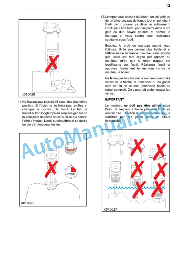 Kubota KXB310Q Hydraulic Demolition Hammers Operators Manual PDF-2