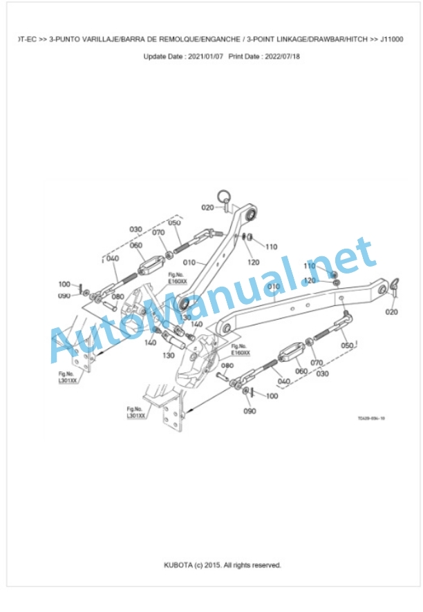 Kubota L1-382DT-EC Parts Manual PDF BKIDK5459-5