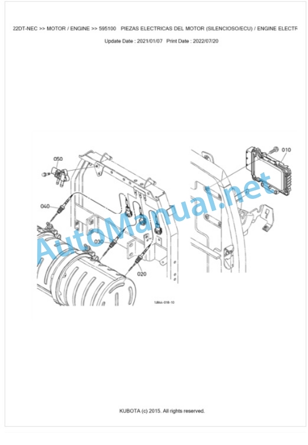 Kubota L1-522DT, L2-522DT Parts Manual PDF BKIDK5454 NEC-2