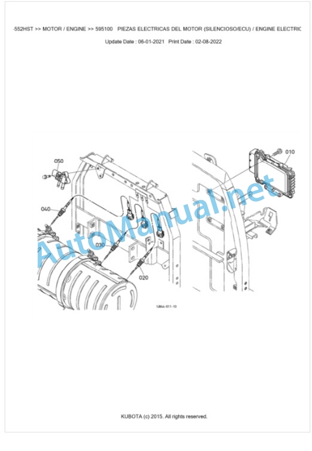 Kubota L1-552HST Parts Manual PDF BKIDK5447-2