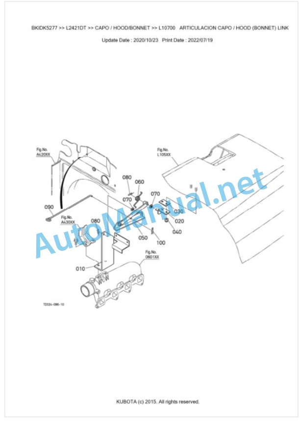 Kubota L1421DT, L2421DT Parts Manual PDF BKIDK5277-5