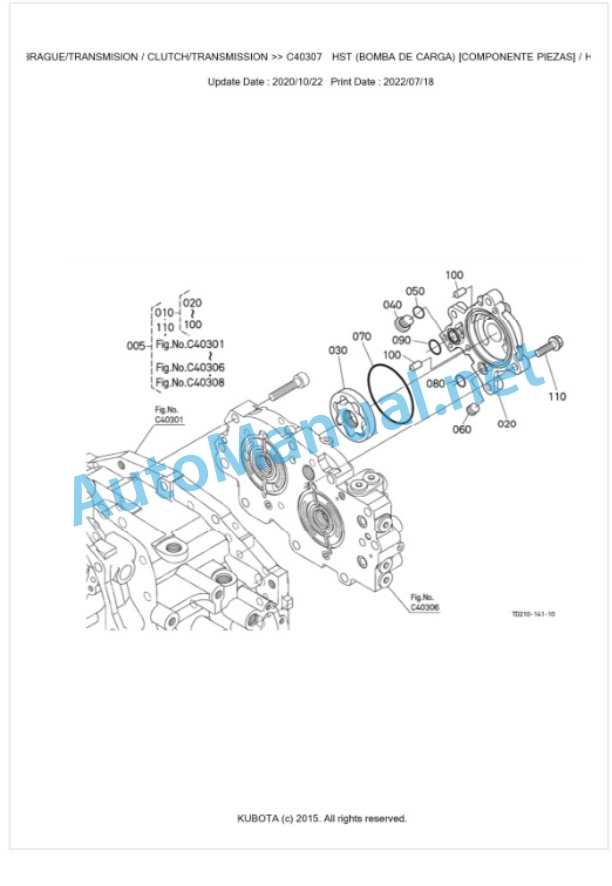 Kubota L1421HST Parts Manual PDF BKIDK5274-3