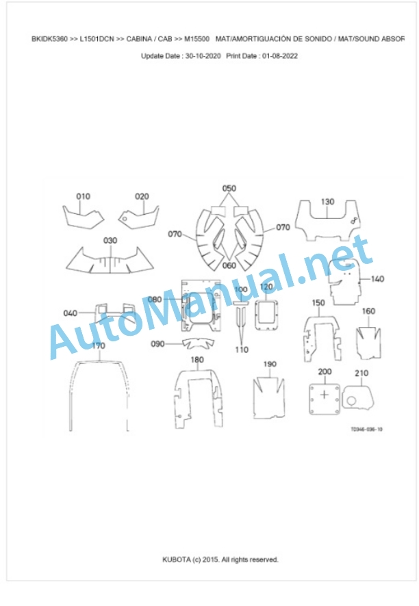 Kubota L1501DCN Parts Manual PDF BKIDK5360-5