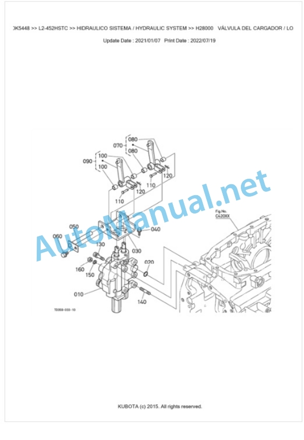 Kubota L2-452HSTC Parts Manual PDF BKIDK5448-4