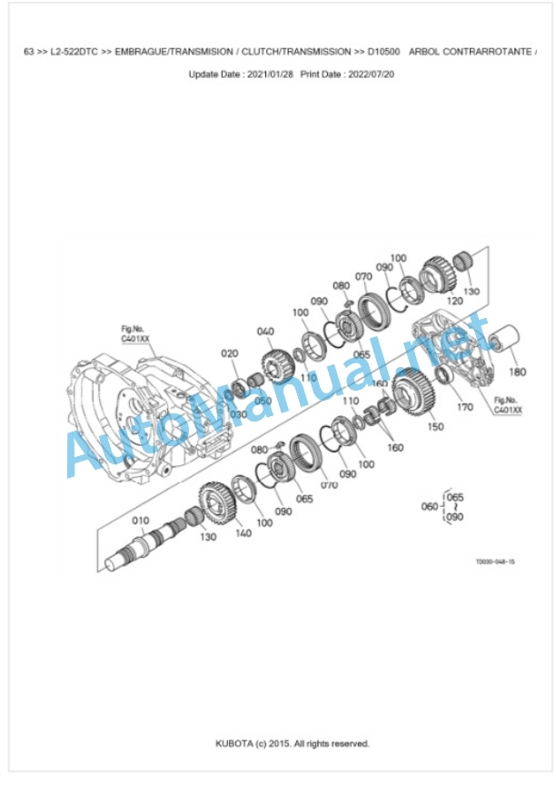 Kubota L2-522DTC Parts Manual PDF BKIDK5463-3