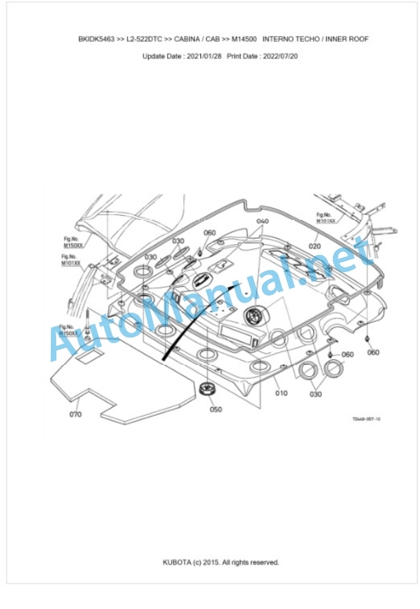 Kubota L2-522DTC Parts Manual PDF BKIDK5463-5