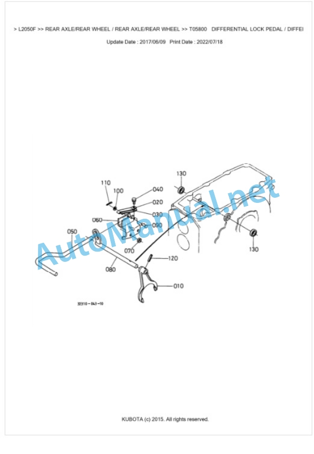 Kubota L2050F Parts Manual PDF BKIDK0116-4