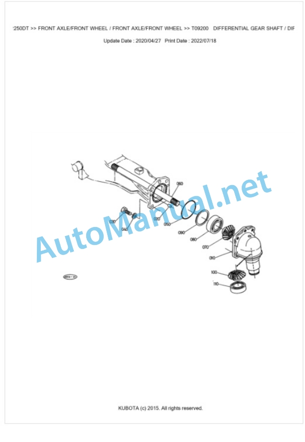 Kubota L2250DT Parts Manual PDF BKIDK0128-4