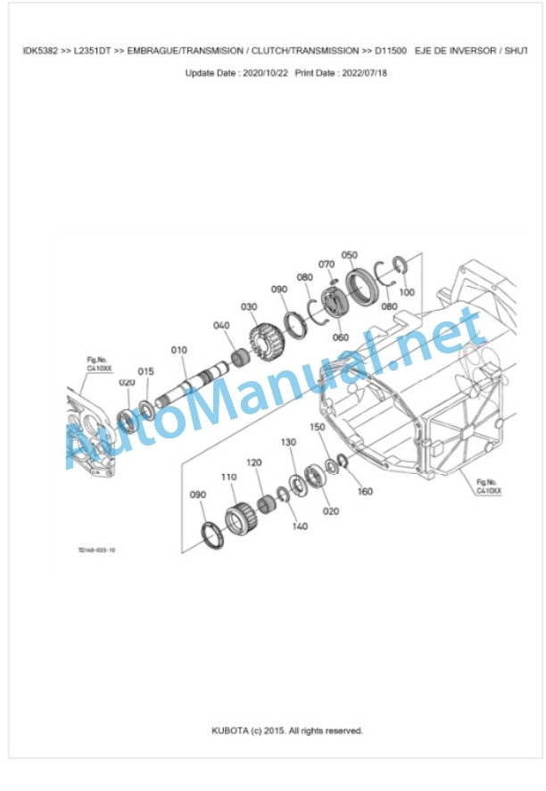 Kubota L2351DT Parts Manual PDF BKIDK5382-3