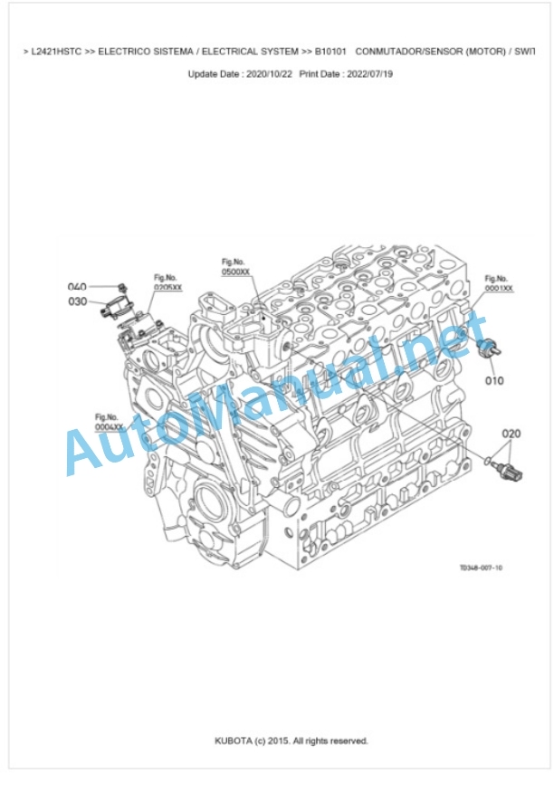 Kubota L2421HSTC Parts Manual PDF BKIDK5268-2