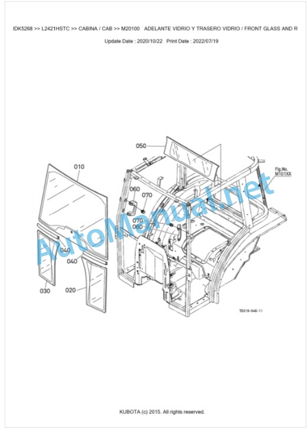 Kubota L2421HSTC Parts Manual PDF BKIDK5268-5