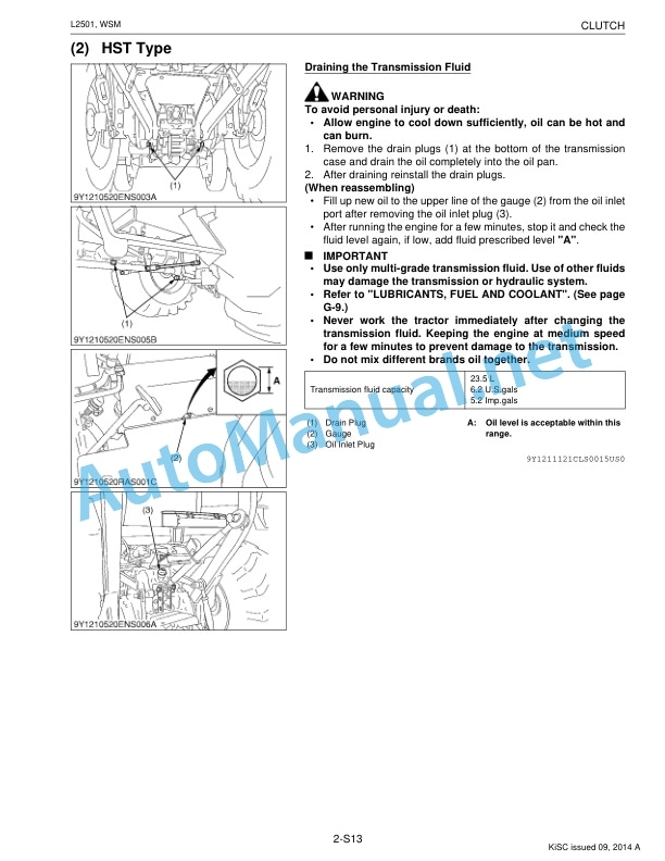 Kubota L2501 Tractor Workshop Manual PDF-3