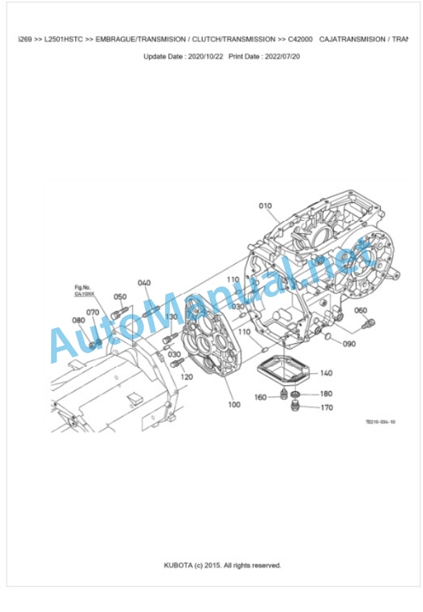 Kubota L2501HSTC Parts Manual PDF BKIDK5269-3