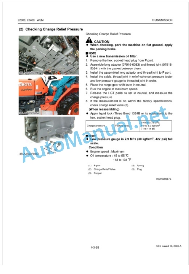 Kubota L2800, L3400 Tractor Workshop Manual PDF-4