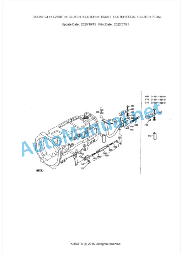 Kubota L2850F Parts Manual PDF BKIDK0134-3