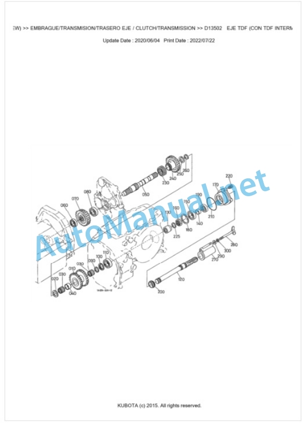 Kubota L2900DT, L3300DT Parts Manual PDF BKIDK0092-3