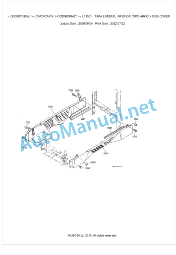 Kubota L2900DT, L3300DT Parts Manual PDF BKIDK0092-5