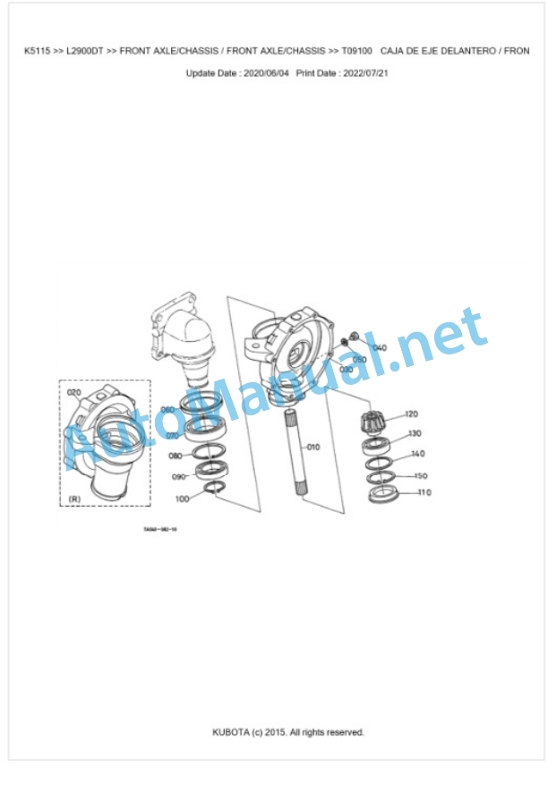 Kubota L2900DT Parts Manual PDF BKIDK5115-4