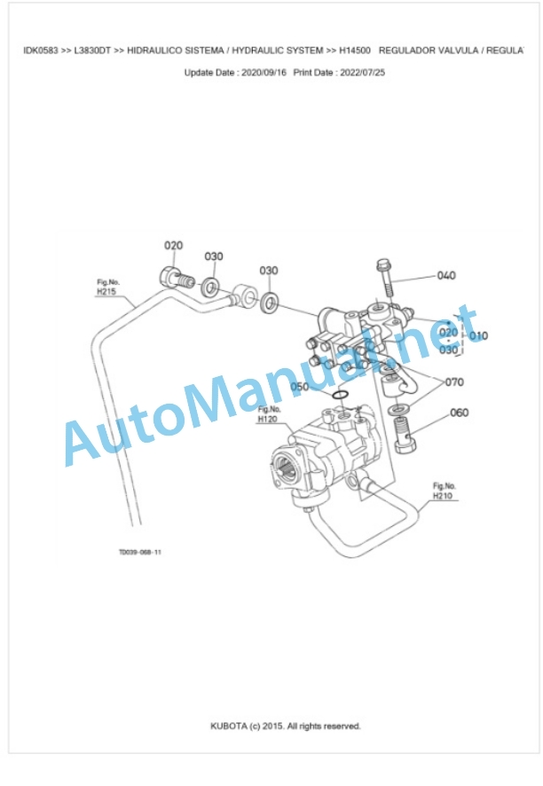 Kubota L3130DT, L3430DT, L3830DT Parts Manual PDF BKIDK0583-4