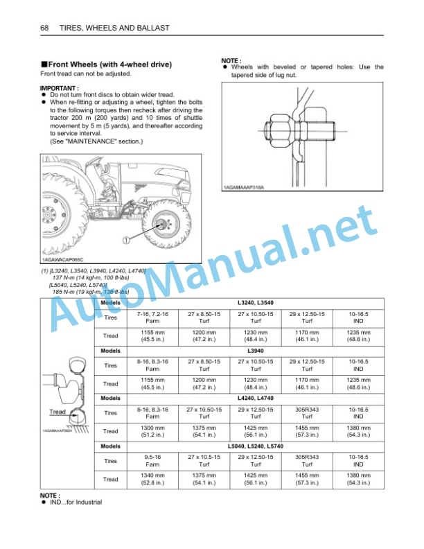 Kubota L3240-3, L3540-3, L3940-3, L4240 Operators Manual PDF-4