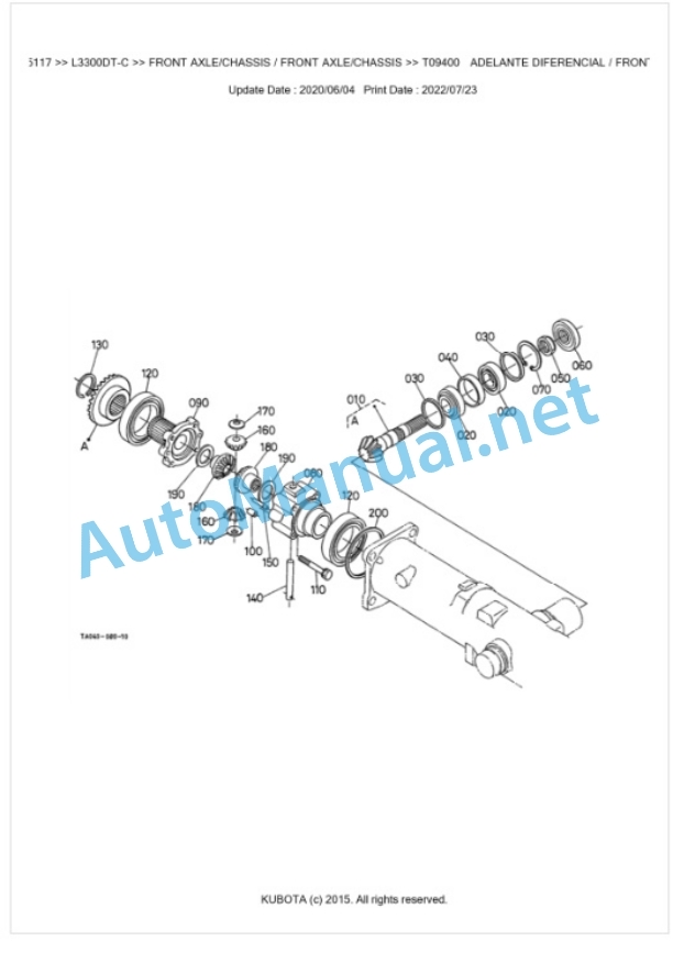 Kubota L3300DT-C Parts Manual PDF BKIDK5117-4