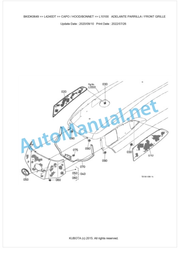 Kubota L3540, L4240 Parts Manual PDF BKIDK0649-5