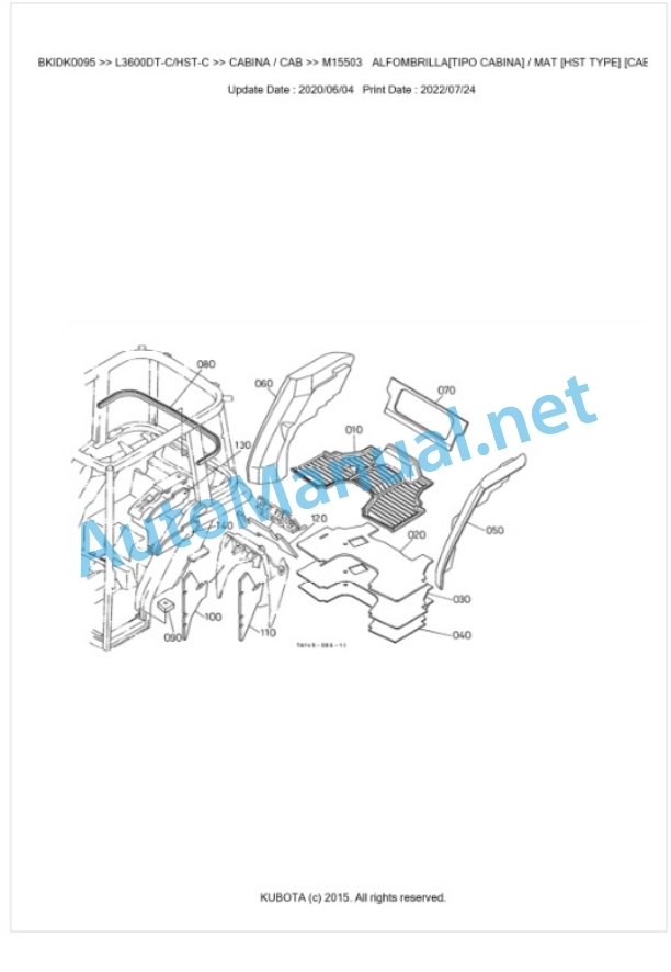 Kubota L3600-C, L4200-C Parts Manual PDF BKIDK0095-5