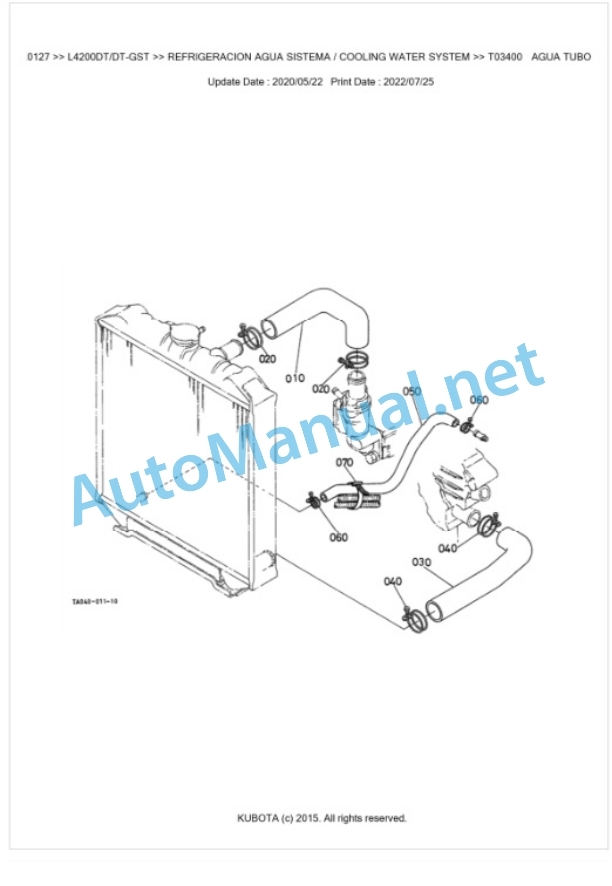 Kubota L3600, L4200 (Old Model) Parts Manual PDF BKIDK0127-2