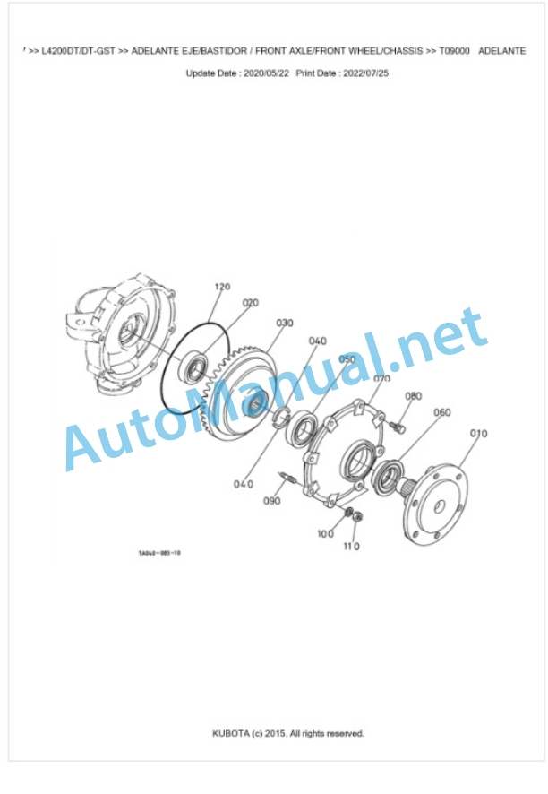 Kubota L3600, L4200 (Old Model) Parts Manual PDF BKIDK0127-4