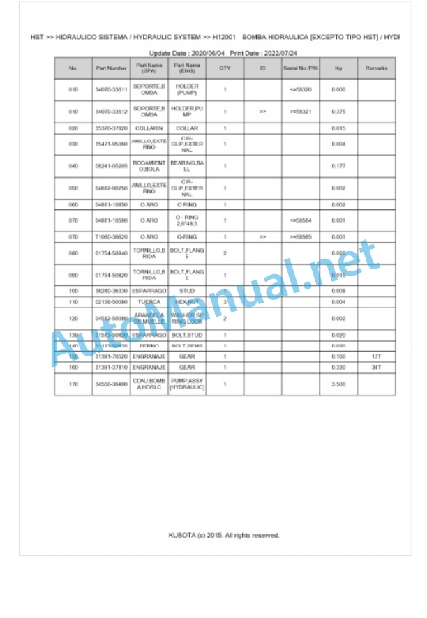 Kubota L3600, L4200 Parts Manual PDF BKIDK0094-4