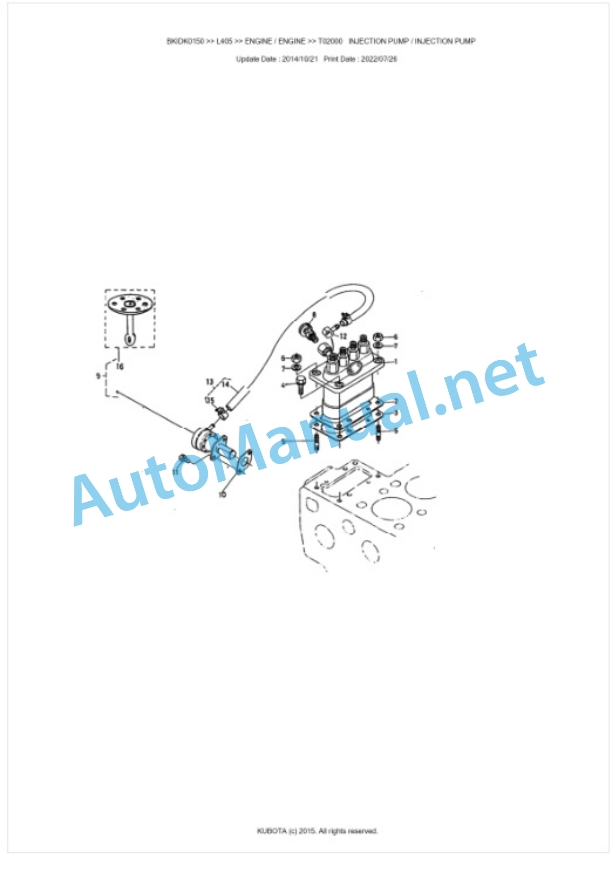 Kubota L405 Parts Manual PDF BKIDK0150-2