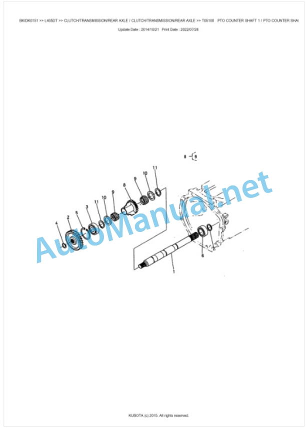 Kubota L405DT Parts Manual PDF BKIDK0151-3