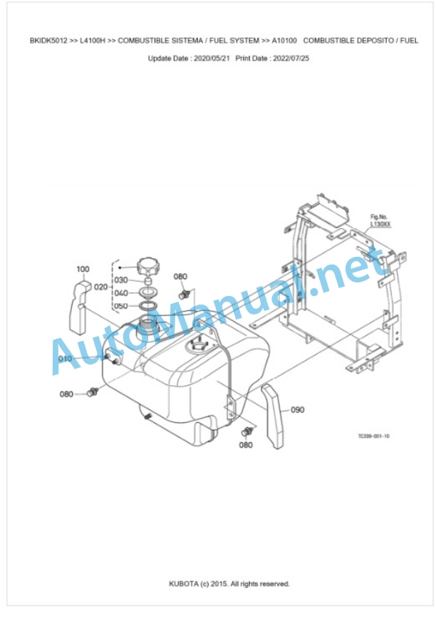 Kubota L4100H Parts Manual PDF BKIDK5012-2