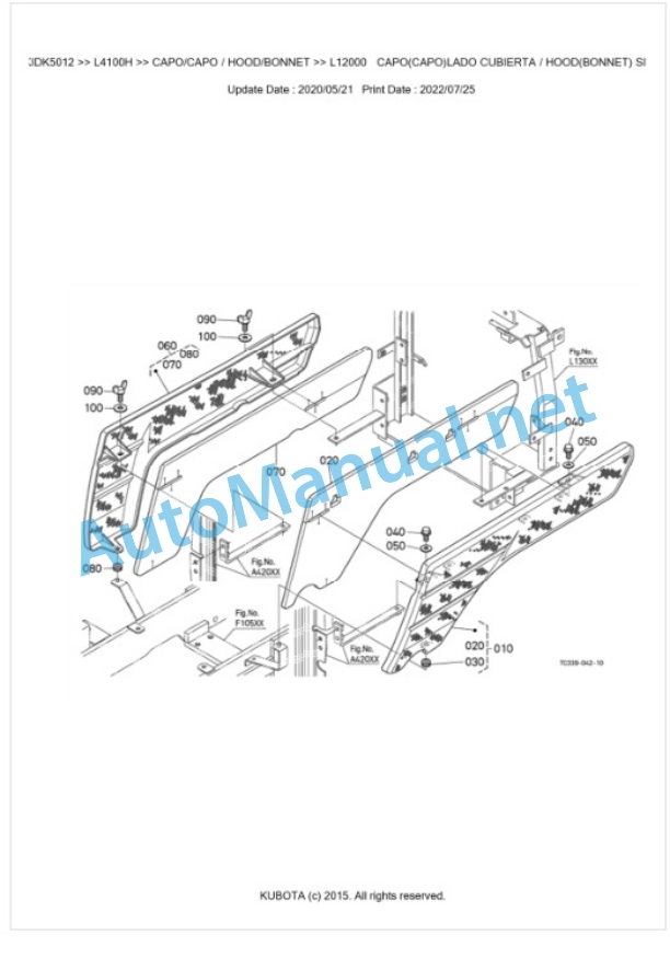 Kubota L4100H Parts Manual PDF BKIDK5012-5