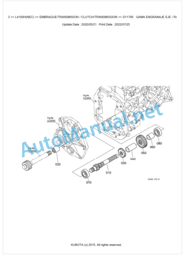 Kubota L4100H Parts Manual PDF BKIDK5013-3