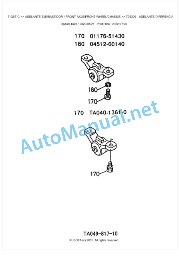 Kubota L4200-C (Old Model) Parts Manual PDF BKIDK0126-4