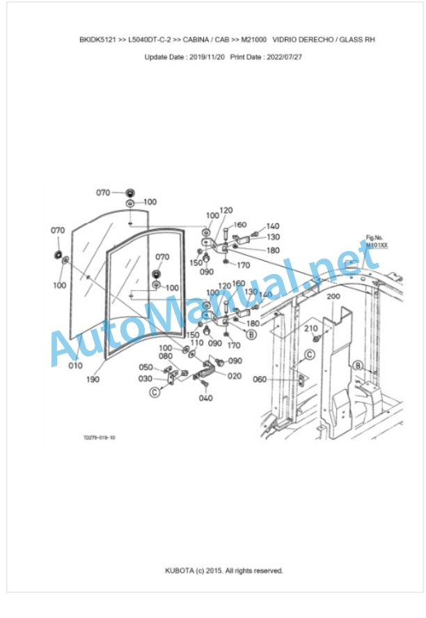 Kubota L4240DT-C-2, L5040DT-C-2, L5040GST-C-2 Parts Manual PDF BKIDK5121-5