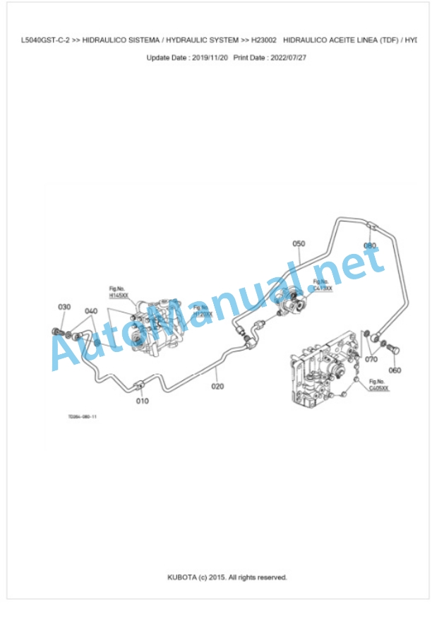 Kubota L4240DT-C-2, L5040DT-C-2, L5040GST-C-2 Parts Manual PDF BKIDK5122-4