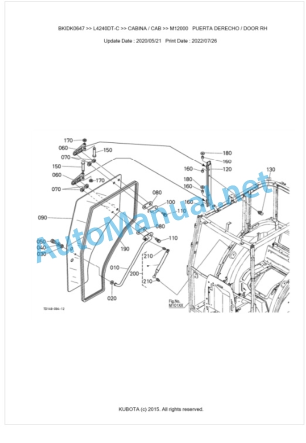 Kubota L4240DT-C Parts Manual PDF BKIDK0647-5