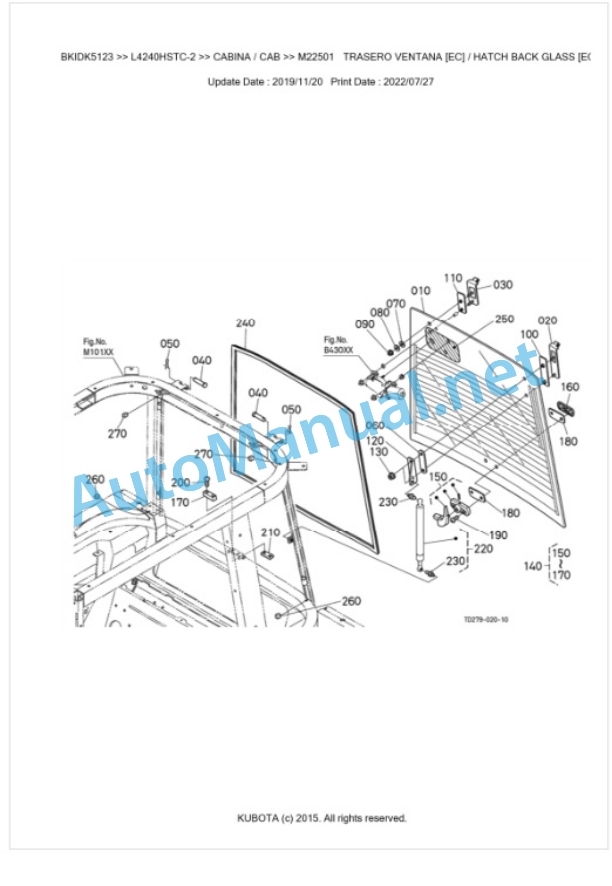 Kubota L4240HSTC-2, L5240HSTC-2, L5740HSTC-2 Parts Manual PDF BKIDK5123-5