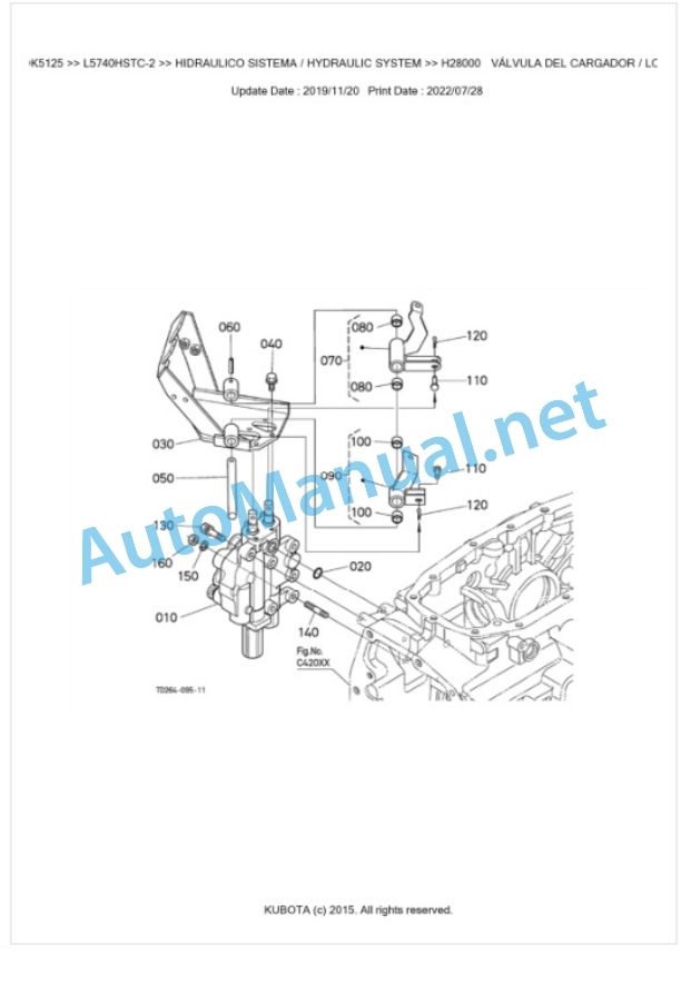 Kubota L4240HSTC-2, L5240HSTC-2, L5740HSTC-2 Parts Manual PDF BKIDK5125-4