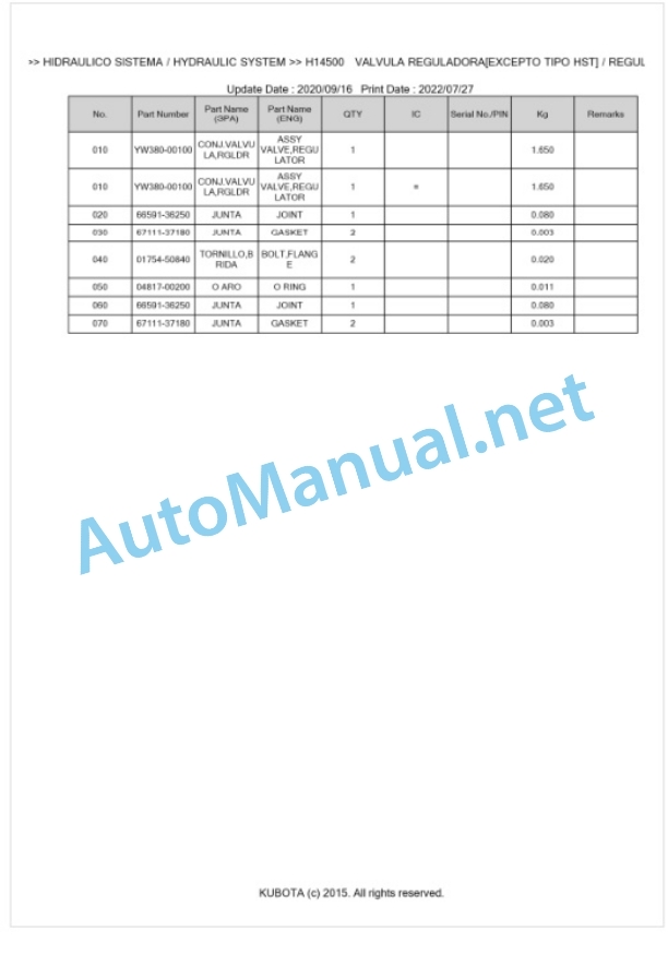 Kubota L4630DT Parts Manual PDF BKIDK0579-4