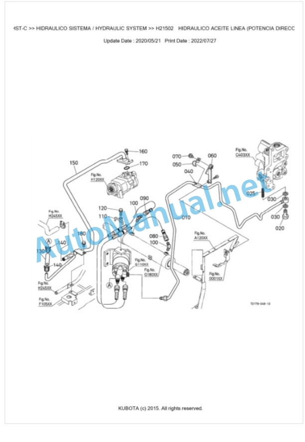 Kubota L5240HST-C, L5740HST-C Parts Manual PDF BKIDK0645-4